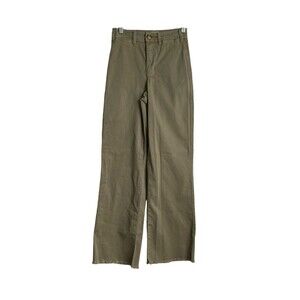 NWOT Marine Layer Size 2‎ Wide Leg High Rise Raw Edge Bridget Green Gables 2023